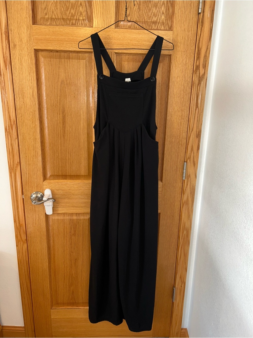HALARA Black Pinafore Jumpsuit with Button Straps - Picture 2 of 4